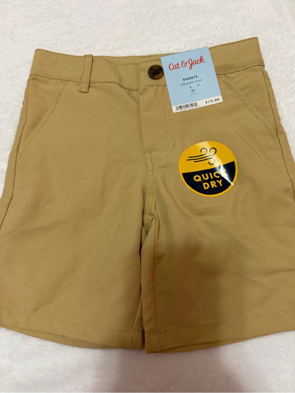 Cat & Jack Tan Flat-Front Quick-Dry Shorts